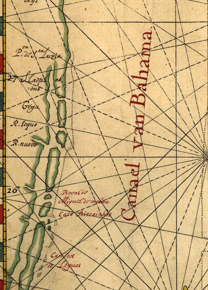 1650 Bahamas Caribbean Historic New World Map   17x24  