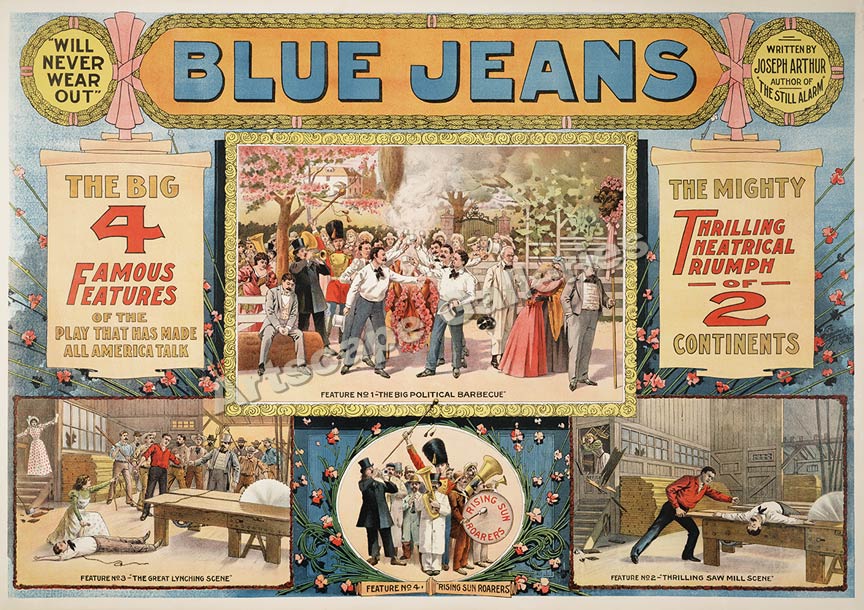Blue Jeans 1890s Vintage Style Theater Poster 17x24