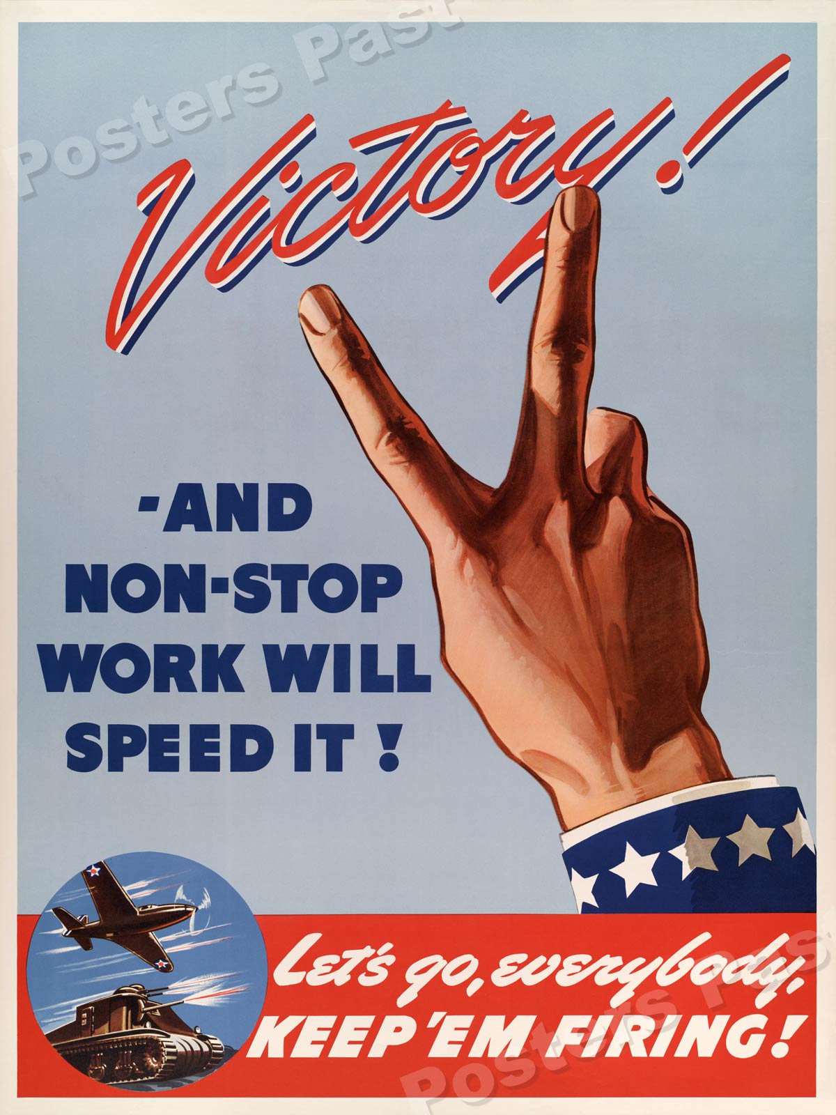 1942 Victory! And NonStop Work! Vintage Style WW2 Poster 20x28 eBay