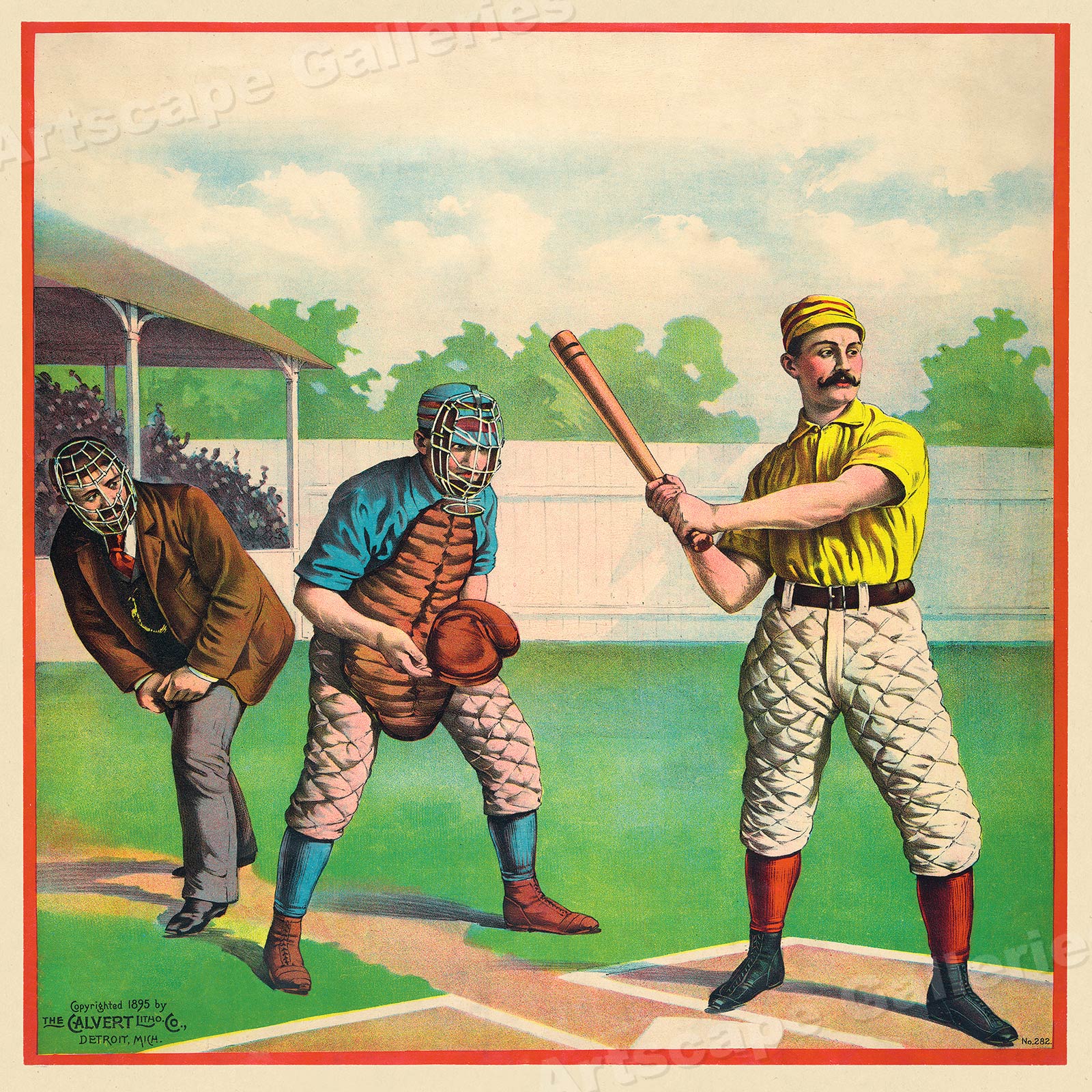 1895 Baseball Art Print Vintage Style Baseball Sports Poster 24x24 eBay