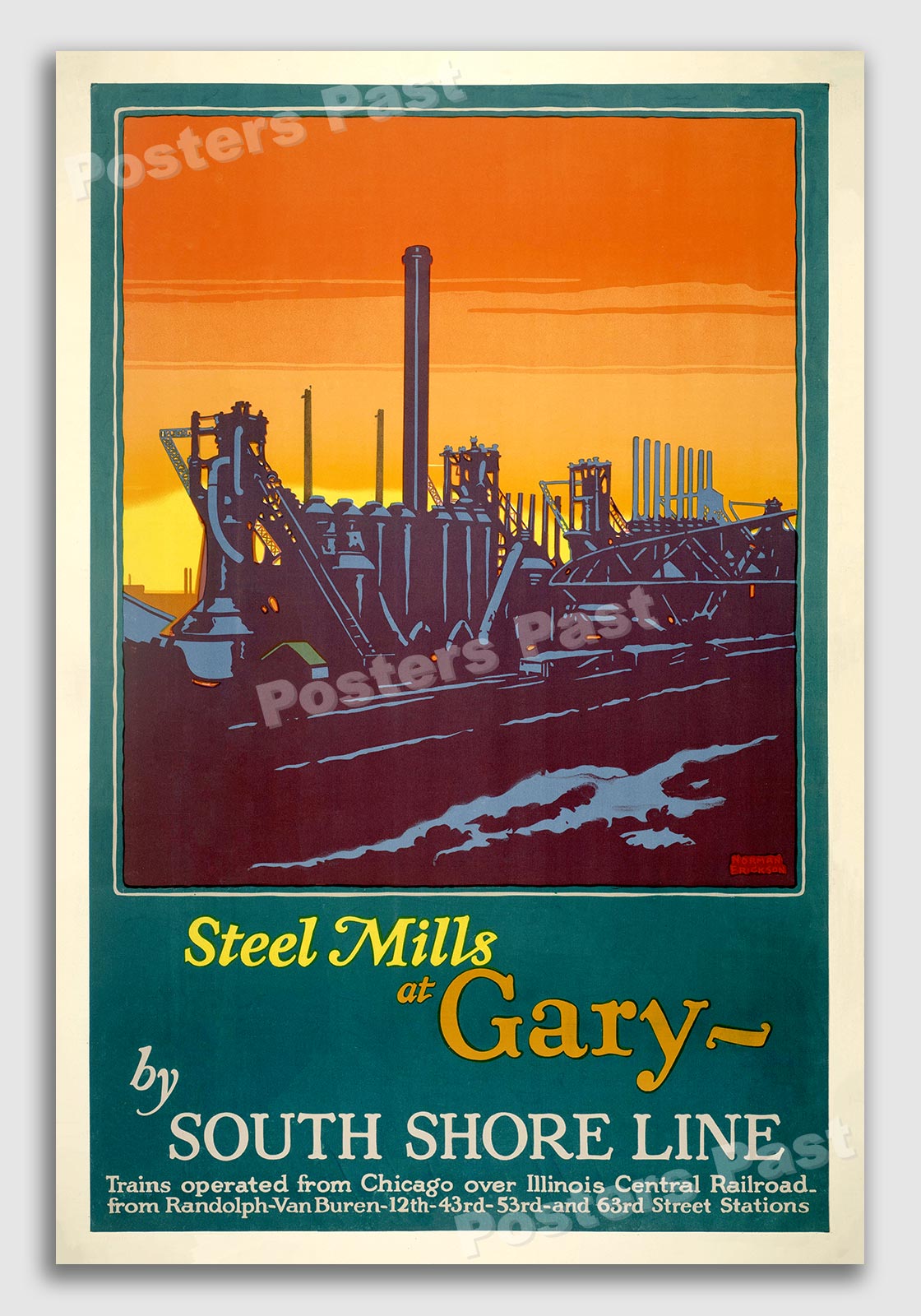 1925 Steel Mills at Gary IN - South Shore Line - Vintage Travel