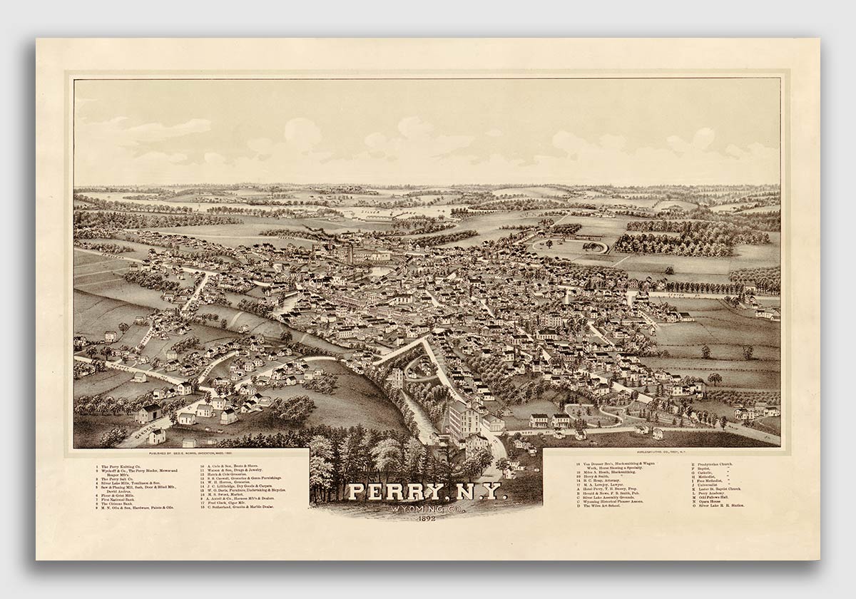 New York 1892 Historic Panoramic Town Map 24x36 New York City