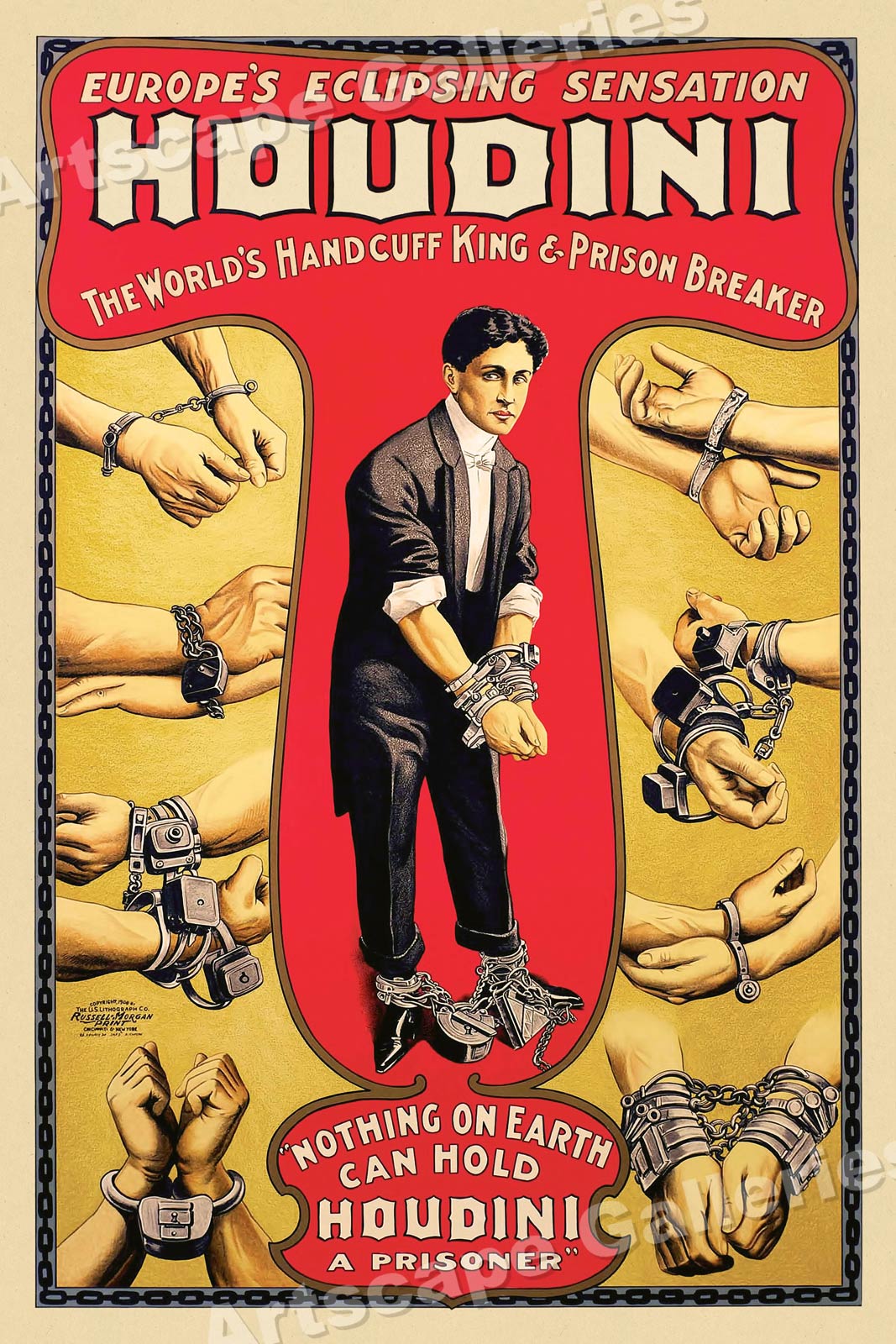Poster da parete retrò Houdini - TenStickers