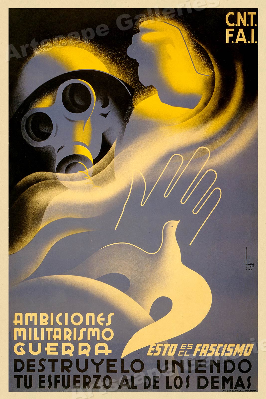 Cnt Fai This Is Fascism Destroy It 1930s Spanish Civil War Poster 16x24 Ebay