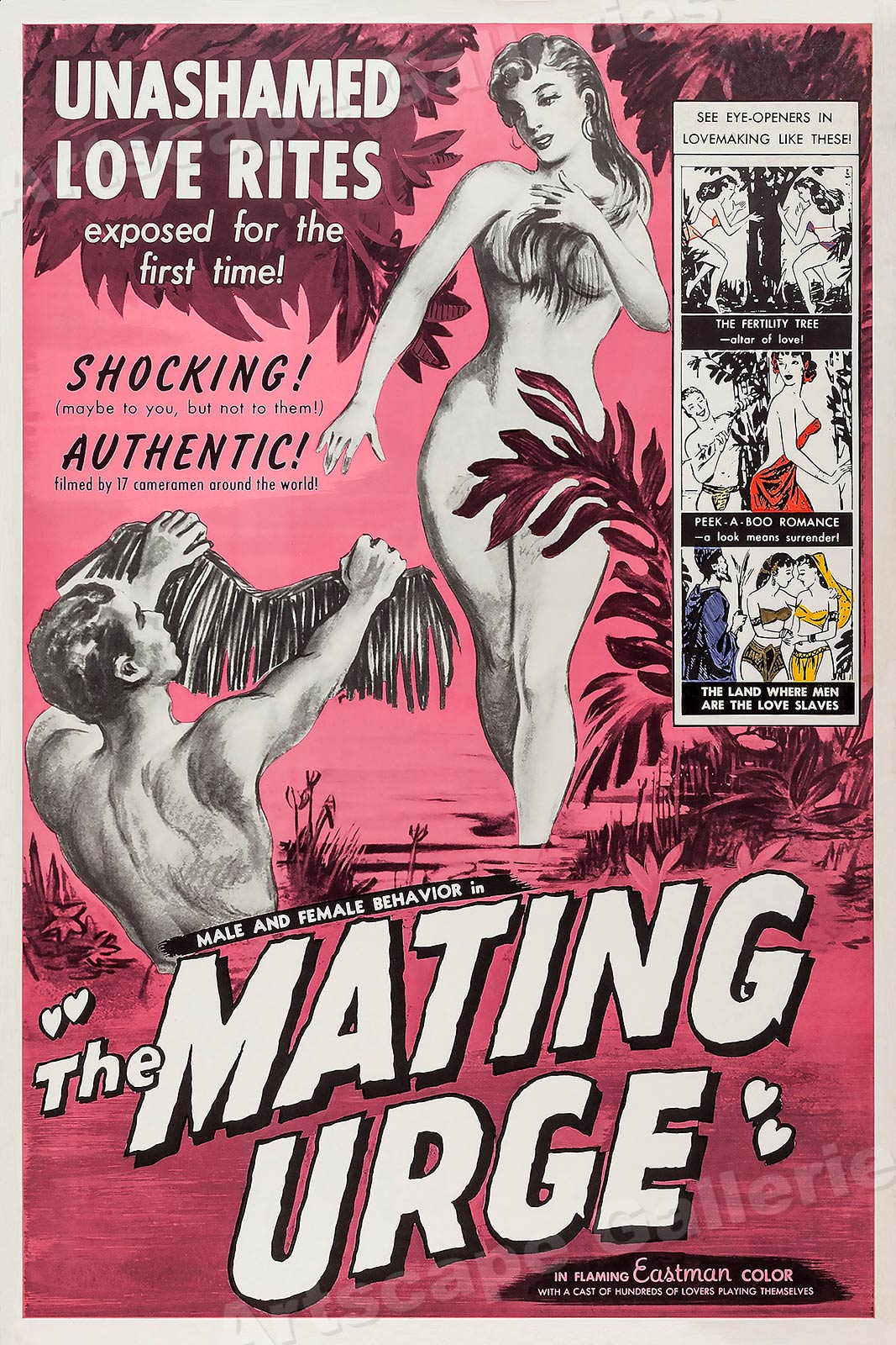 20x30 1959 Adult Movie Poster /"The Mating Urge/" Shocking!