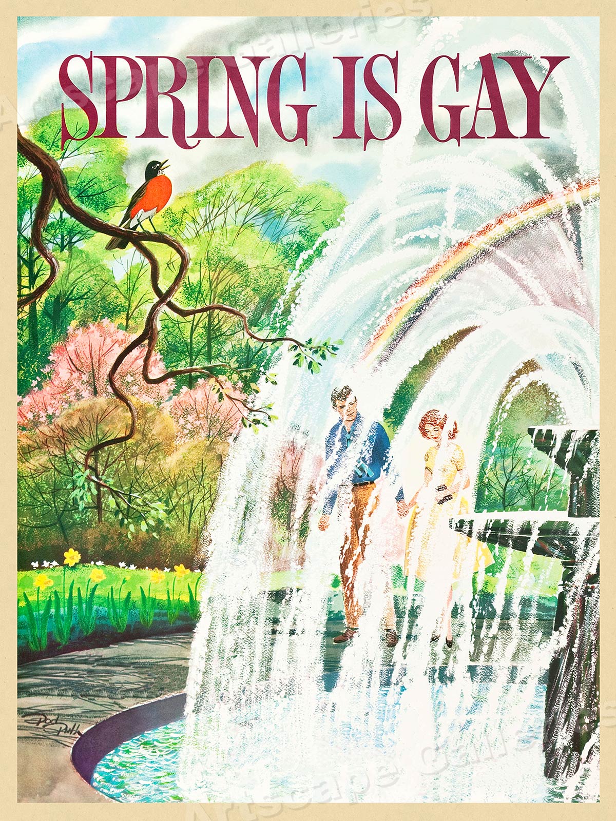 "Spring is Gay" Classic 1960s era Vintage Travel Poster 18x24 eBay
