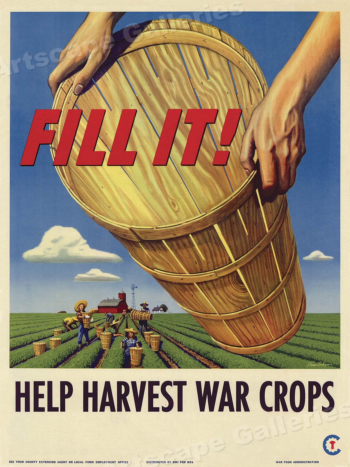 Help Harvest War Crops World War 2 Victory Garden Farm Poster