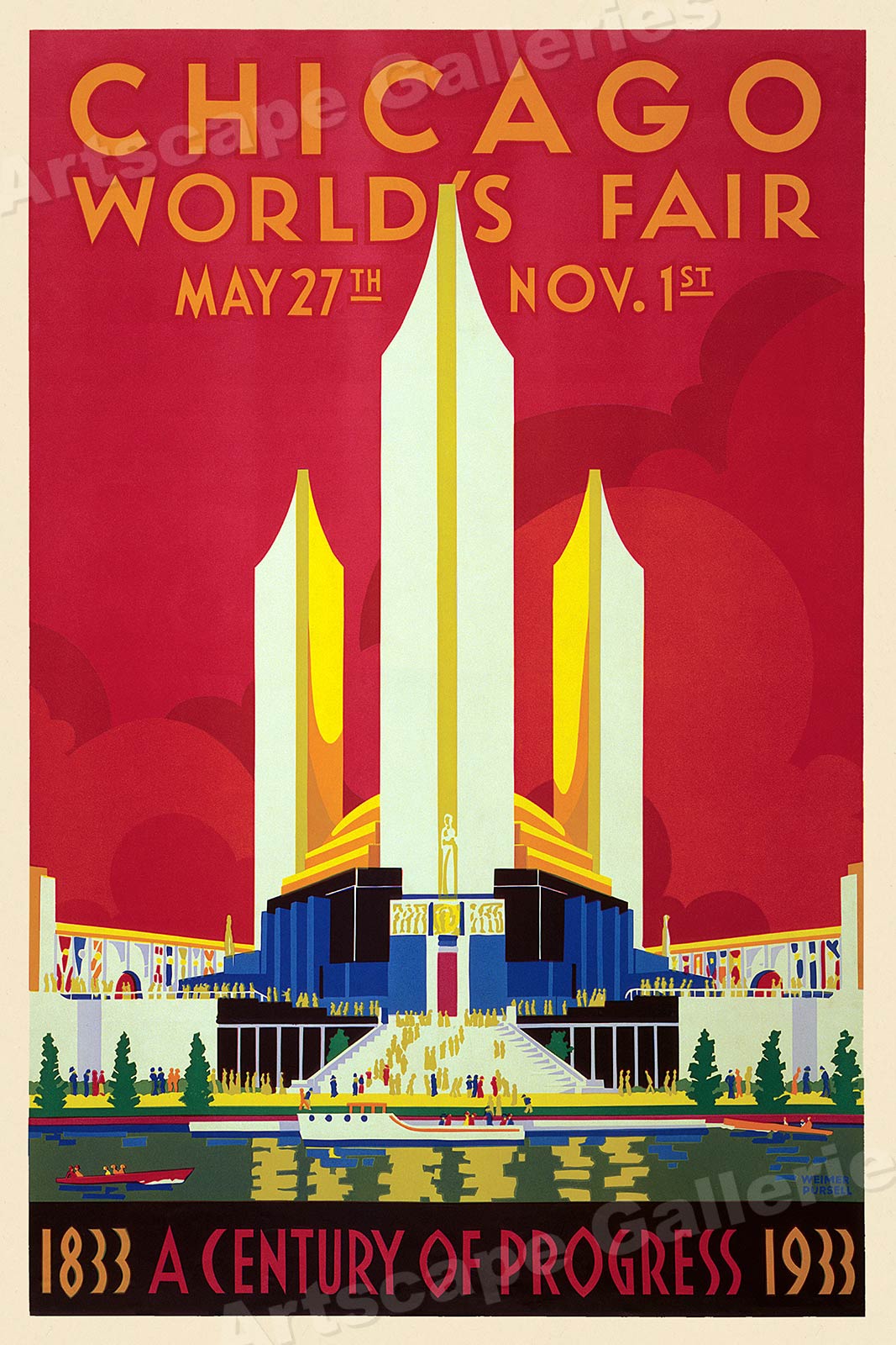 1930s Chicago World/'s Fair Century of Progress Vintage Poster 16x24