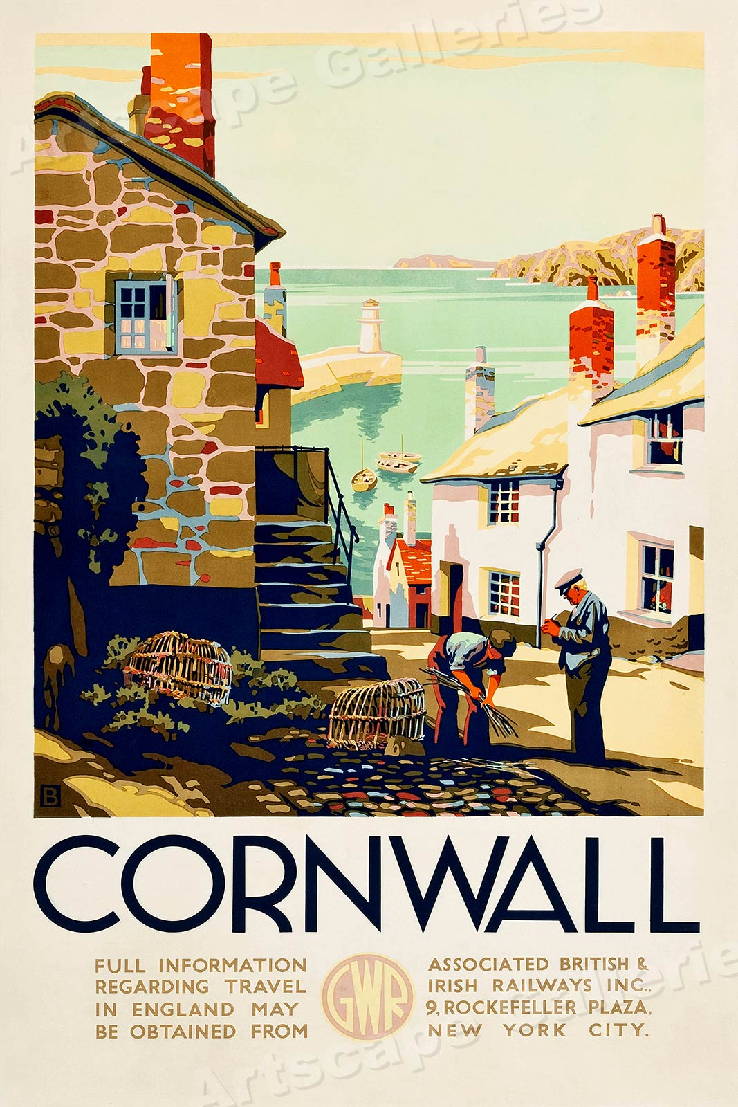 1930s Cornwall England - Vintage Style UK Travel Poster - 16x24 | eBay