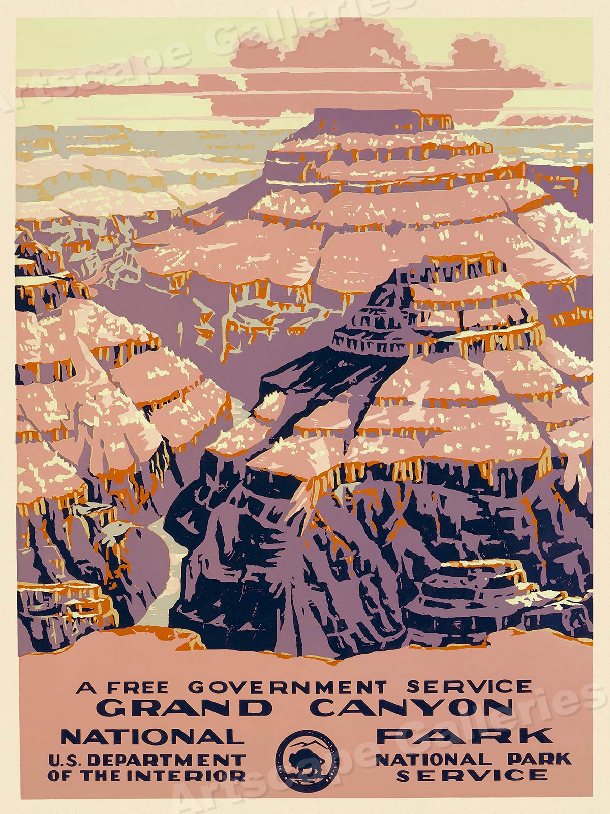 Grand Canyon National Park Vintage Poster - Vintage Render