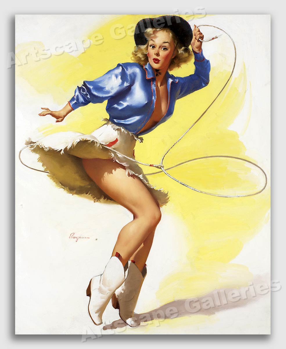 Gil Elvgren 1954 Sexy Pin-Up CowGirl 