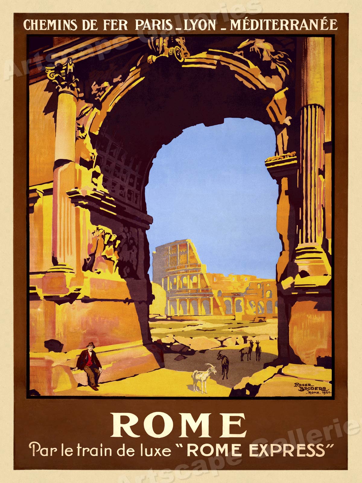 rome vintage travel poster