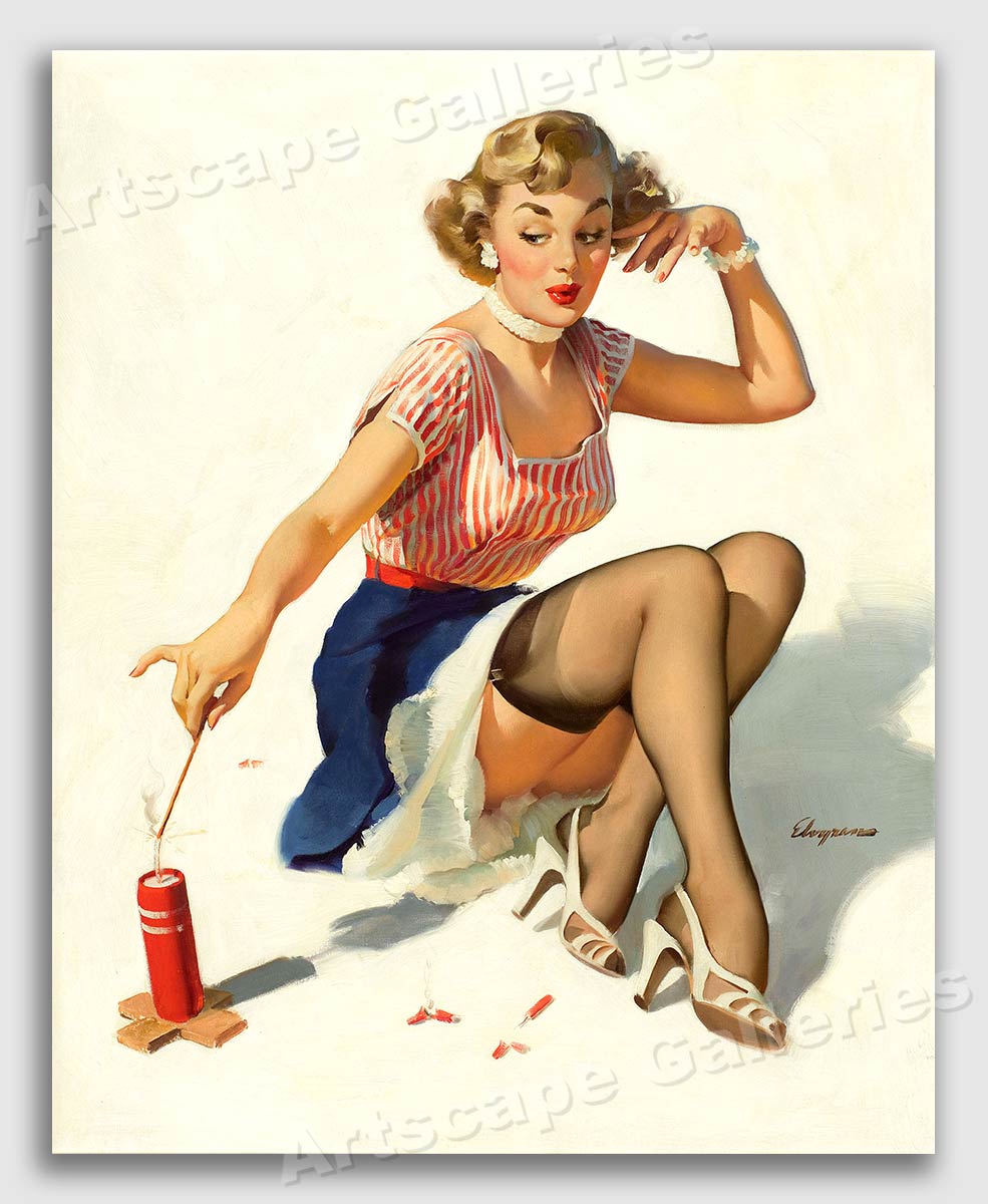 Two 300 Piece Jigsaw Puzzles - Vintage Gil Elvgren Pinup Art Puzzles