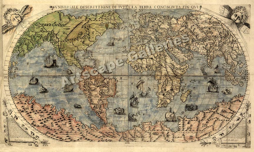 Universale Descrittione di Tutta la Terra Conoscivta ﬁn Qui   1565