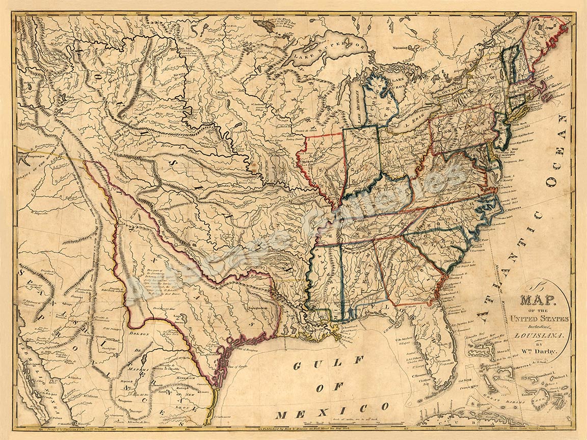 1818 Map of United States including Lousiana Territory - 18x24 | eBay